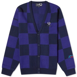 Fred Perry x Raf Simons Checkerboard Cardigan Navy
