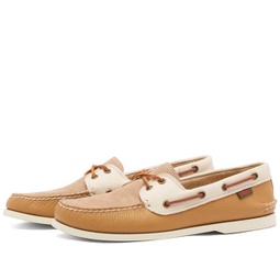 Bass Weejuns Jetty III 2 Eye Boat Shoe Tan Leather, Suede & Natural
