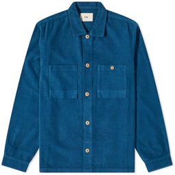 Folk Microcheck Cord Shirt END EXCLUSIVE Prussian Blue