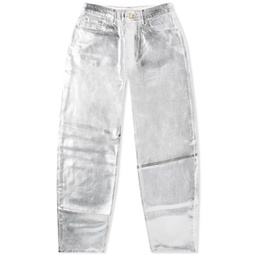 GANNI Foil Denim Stary Jeans Bright White