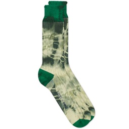 YMC Tie Dye Socks Green