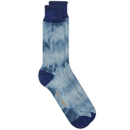 YMC Tie Dye Socks Blue