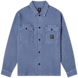 Brain Dead Waffle Snap Front Overshirt Blueberry