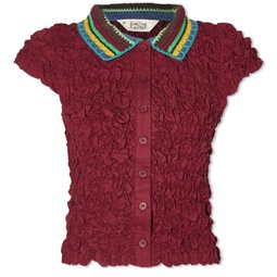 Brain Dead Crochet Collar Kass Shirt Plum