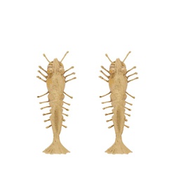 ALEEMAIS Banana House Lobster Earrings Gold