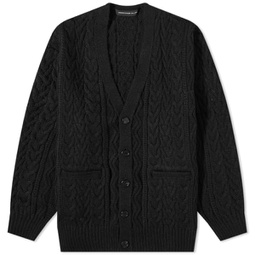 Undercover Cable Knit Cardigan Black