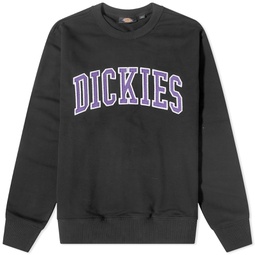 Dickies Aitkin College Logo Crew Sweat Black & Imperial Palace