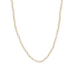 Missoma Seed Pearl Beaded Necklace White & Gold