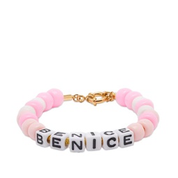 Sporty & Rich Be Nice Bead Bracelet Pink