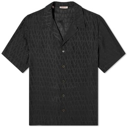 Valentino Icon Silk Vacation Shirt Black