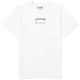 Ganni Thin Jersey Relaxed O-Neck T-Shirt Bright White