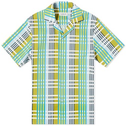 Lanvin Short Sleeve Check Vacation Shirt Budgie