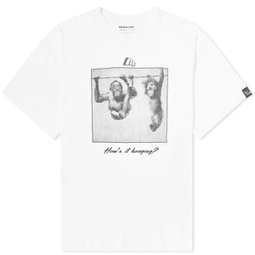 Martine Rose Oversized Monkey Print T-Shirt White & Hanging