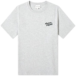 Maison Kitsune Handwriting Logo Comfort T-Shirt Light Grey Melange