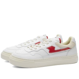 Stepney Workers Club Pearl S-Strike Leather Sneaker White & Red
