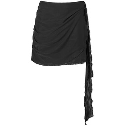 Good American Mesh Side Tie Mini Skirt Black
