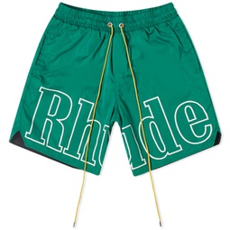 Rhude Logo Track Shorts Green