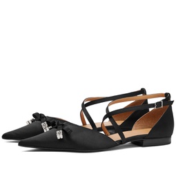 GANNI Butterfly Pointy Cut Out Ballerina Black