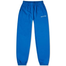Sporty & Rich italic Logo Sweat Pants Royal Blue & White