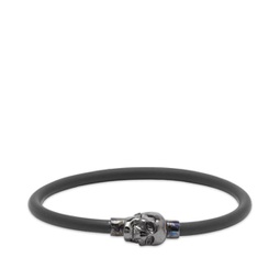 Alexander McQueen Rubber Cord Skull Bracelet Black
