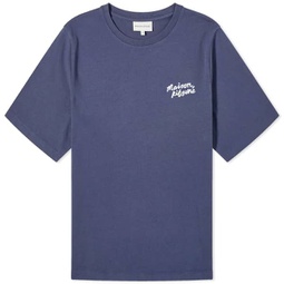 Maison Kitsune Handwriting Logo Comfort T-Shirt Ink Blue