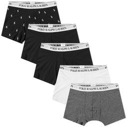 Polo Ralph Lauren Classic Trunk - 5 Pack White, Black & Charcoal