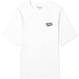 Maison Kitsune Handwriting Logo Comfort T-Shirt White & Black