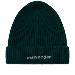 and wander Shetland Wool Beanie Green