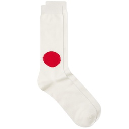 Blue Blue Japan Japanese Flag Sock Natural