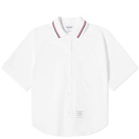 Thom Browne Box Pleat Rib Short Sleeve Shirt White