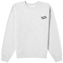 Maison Kitsune Handwriting Comfort Sweatshirt Light Grey Melange & Black