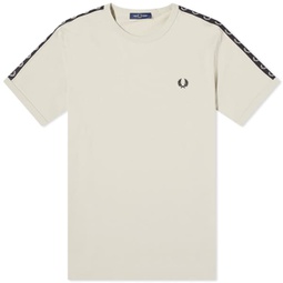 Fred Perry Contrast Tape Ringer T-Shirt Light Oyster & Black