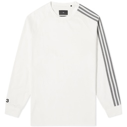 Y-3 3 Stripe Long sleeve T-shirt Off White