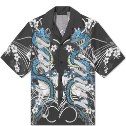AMIRI CNY Dragon Short Sleeve Vacation Shirt Black