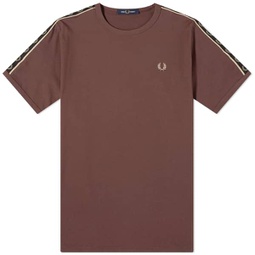 Fred Perry Contrast Tape Ringer T-Shirt Brick & Warm Grey