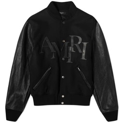 AMIRI Staggered Logo Varsity Jacket Black