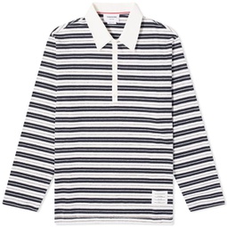 Thom Browne Striped Rugby Fit Polo Navy