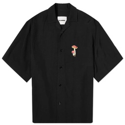 Jil Sander Plus Short Sleeve Mushroom Vacation Shirt Black