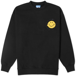 MARKET Smiley Vintage Wash Crew Sweater Washed Black