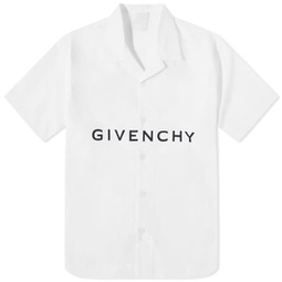 Givenchy Logo Hawaiian Shirt White & Black