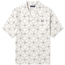 Fred Perry Geometric Short Sleeve Vacation Shirt Ecru