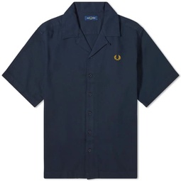 Fred Perry Pique Short Sleeve Vacation Shirt Navy