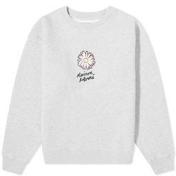 Maison Kitsune Floating Flower Comfort Sweatshirt Light Grey Melange