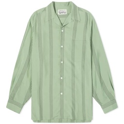 Wacko Maria Long Sleeve Stripe Vacation Shirt Green