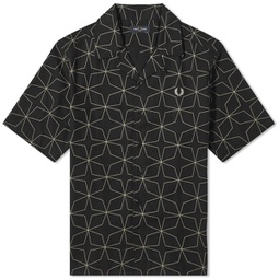 Fred Perry Geometric Short Sleeve Vacation Shirt Black