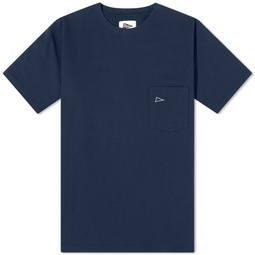Pilgrim Surf + Supply Team Embroidered T-Shirt Navy & White