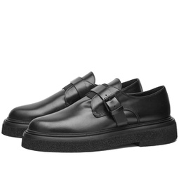 Max Mara Buckle Strap Leather Loafers Powder