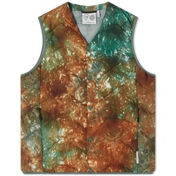 Purple Mountain Observatory Waves Quilted Vest Peach & Teal Tie Dye