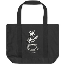 Cafe Kitsune Coffee Cup Tote Bag Black