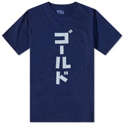 Blue Blue Japan Katakana Bassen T-Shirt Indigo
